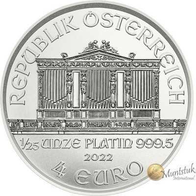1/25 oz, Austria, 2022, Platinum - Vienna Philharmonic obverse