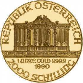 1oz, Austria, 1990, Gold - Vienna Philharmonic obverse