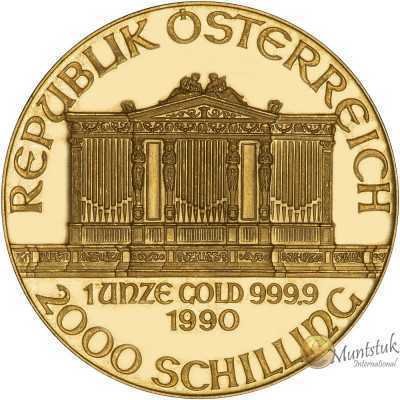 1oz, Austria, 1990, Gold - Vienna Philharmonic obverse