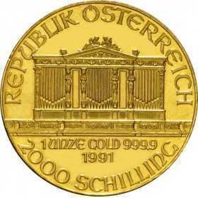 1oz, Austria, 1991, Gold - Vienna Philharmonic obverse