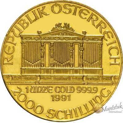 1oz, Austria, 1991, Gold - Vienna Philharmonic obverse