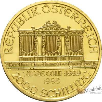 1oz, Austria, 1998, Gold - Vienna Philharmonic obverse