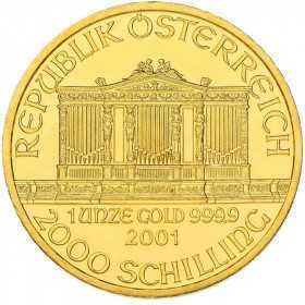 1oz, Austria, 2001, Gold - Vienna Philharmonic obverse
