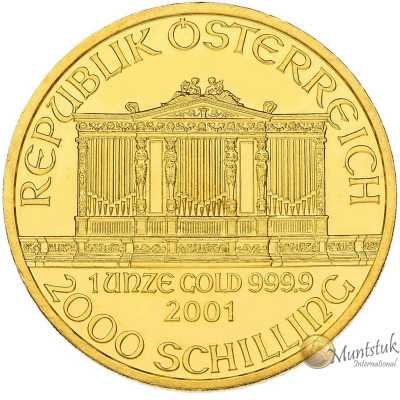 1oz, Austria, 2001, Gold - Vienna Philharmonic obverse