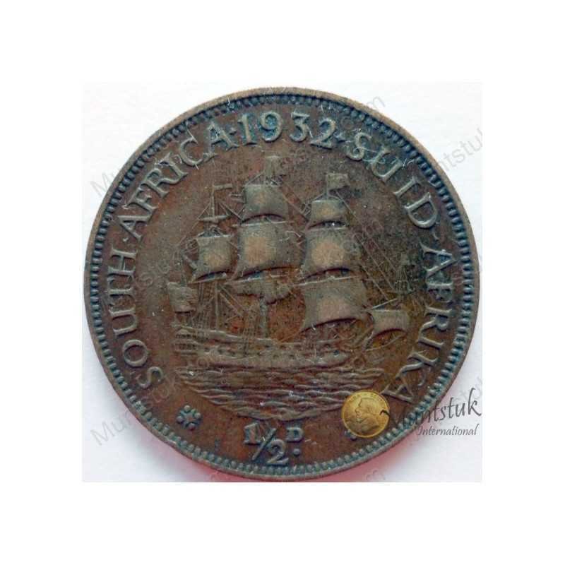 Halfpenny, South Africa, 1932, Brass