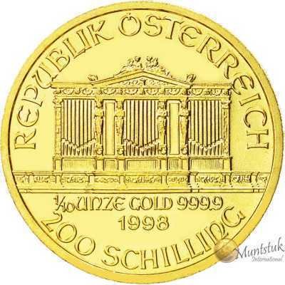 1/10 oz, Austria, 1998, Gold - Vienna Philharmonic obverse