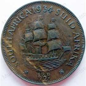 Halfpenny, South Africa, 1934, Brass