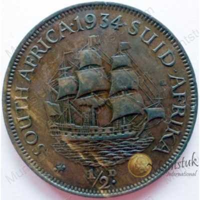 Halfpenny, South Africa, 1934, Brass