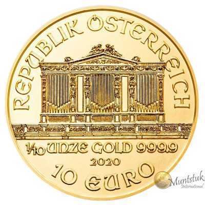 1/10oz, Austria, 2020, Gold - Vienna Philharmonic obverse