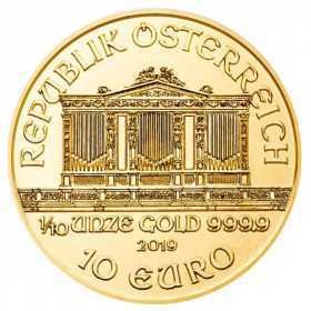1/10oz, Austria, 2019, Gold - Vienna Philharmonic obverse