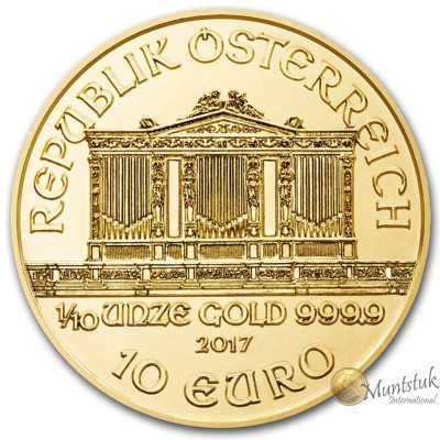 1/10oz, Austria, 2017, Gold - Vienna Philharmonic obverse