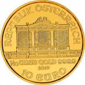1/10oz, Austria, 2016, Gold - Vienna Philharmonic obverse