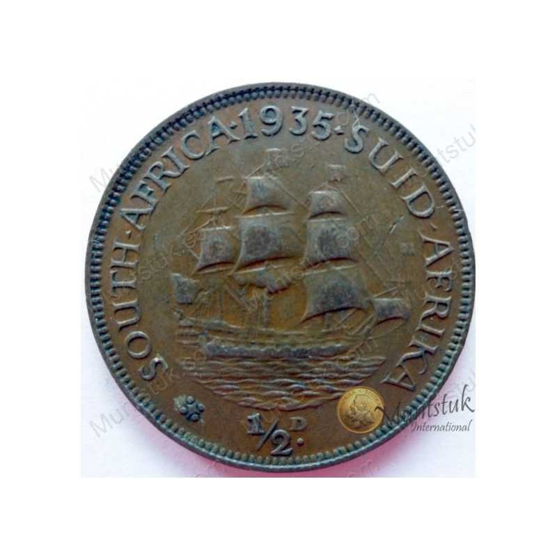 Halfpenny, South Africa, 1935, Brass