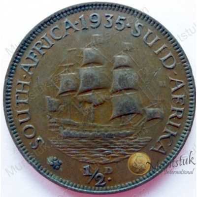 Halfpenny, South Africa, 1935, Brass