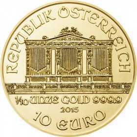 1/10oz, Austria, 2015, Gold - Vienna Philharmonic obverse