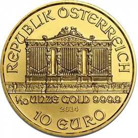 1/10oz, Austria, 2014, Gold - Vienna Philharmonic obverse