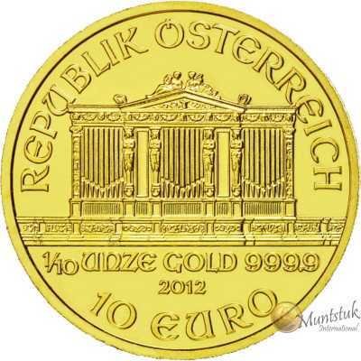 1/10oz, Austria, 2012, Gold - Vienna Philharmonic obverse