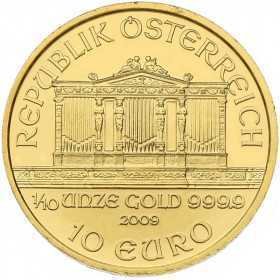 1/10oz, Austria, 2009, Gold - Vienna Philharmonic obverse