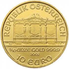 1/10oz, Austria, 2002, Gold - Vienna Philharmonic obverse