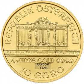 1/10oz, Austria, 2008, Gold - Vienna Philharmonic obverse