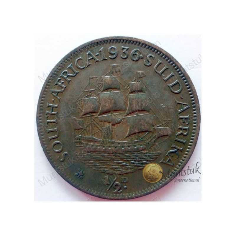 Halfpenny, South Africa, 1936, Brass