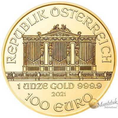 1oz, Austria, 2021, Gold - Vienna Philharmonic obverse