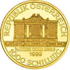 1/2oz, Austria, 1999, Gold - Vienna Philharmonic obverse