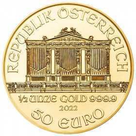 1/2 oz, Austria, 2022, Gold - Vienna Philharmonic obverse