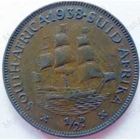 Halfpenny, South Africa, 1938, Brass