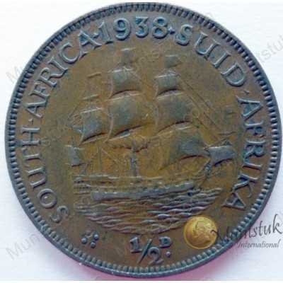 Halfpenny, South Africa, 1938, Brass