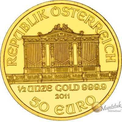 1/2 oz, Austria, 2011, Gold - Vienna Philharmonic obverse