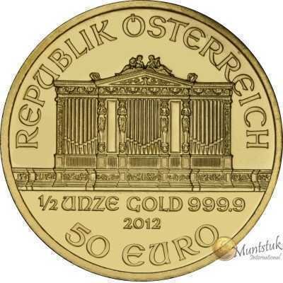 1/2 oz, Austria, 2012, Gold - Vienna Philharmonic obverse