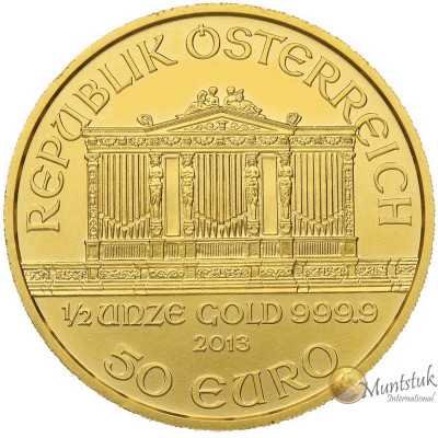 1/2 oz, Austria, 2013, Gold - Vienna Philharmonic obverse