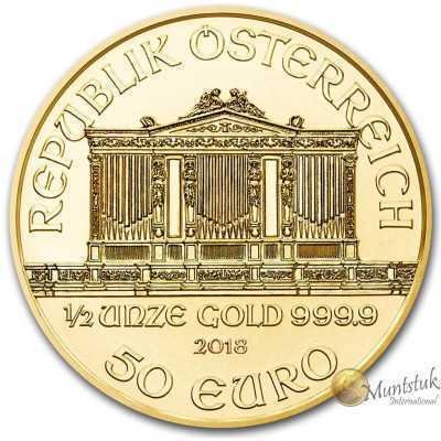 1/2 oz, Austria, 2018, Gold - Vienna Philharmonic obverse
