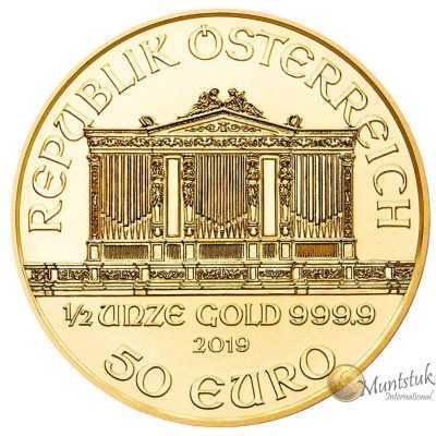 1/2 oz, Austria, 2019, Gold - Vienna Philharmonic obverse