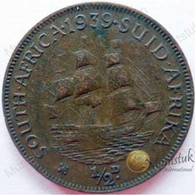 Halfpenny, South Africa, 1939, Brass