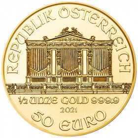 1/2 oz, Austria, 2021, Gold - Vienna Philharmonic obverse
