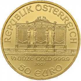 1/2 oz, Austria, 2007, Gold - Vienna Philharmonic obverse