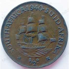 Halfpenny, South Africa, 1940, Brass