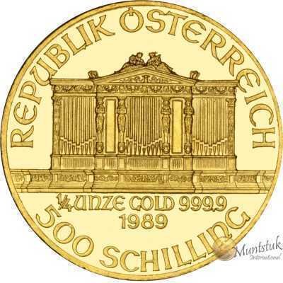 1/4 oz, Austria, 1989 Gold - Vienna Philharmonic obverse