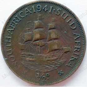 Halfpenny, South Africa, 1941, Brass