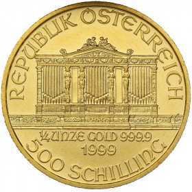 1/4 oz, Austria, 1999, Gold - Vienna Philharmonic obverse