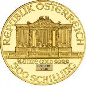 1/4 oz, Austria, 2001, Gold - Vienna Philharmonic obverse