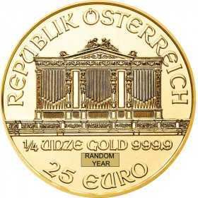 1/4 oz, Austria, 2002, Gold - Vienna Philharmonic obverse