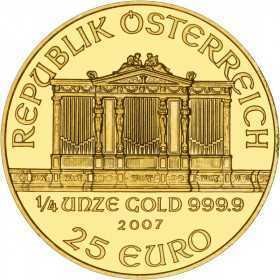 1/4 oz, Austria, 2007, Gold - Vienna Philharmonic obverse