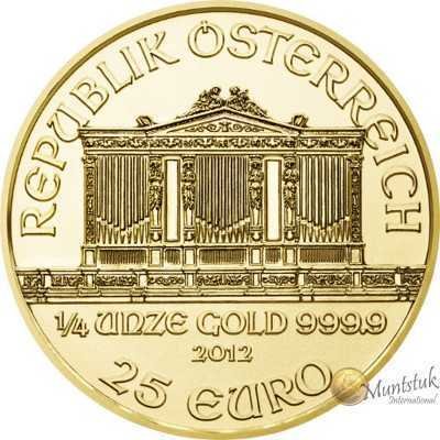1/4 oz, Austria, 2012, Gold - Vienna Philharmonic obverse