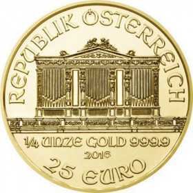 1/4 oz, Austria, 2016, Gold - Vienna Philharmonic obverse