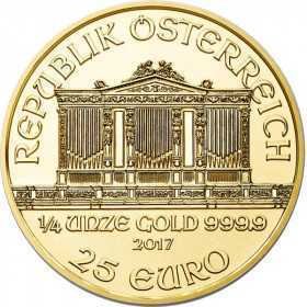 1/4 oz, Austria, 2017, Gold - Vienna Philharmonic obverse
