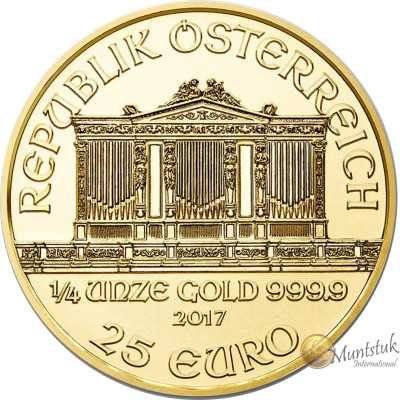 1/4 oz, Austria, 2017, Gold - Vienna Philharmonic obverse