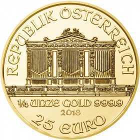 1/4 oz, Austria, 2018, Gold - Vienna Philharmonic obverse